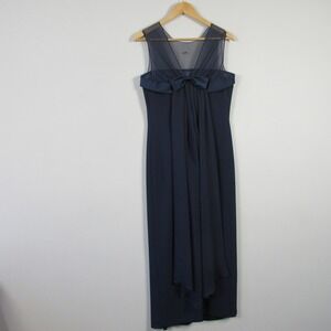 Ever Beauty Formal Maxi Dress 8 Blue Bow Romantic Evening Gown Vtg y2k 478